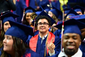 Studnets at commencement.