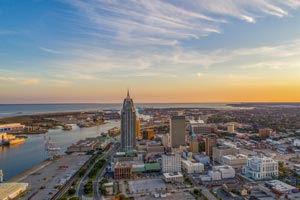 Downtown Mobile skyline.