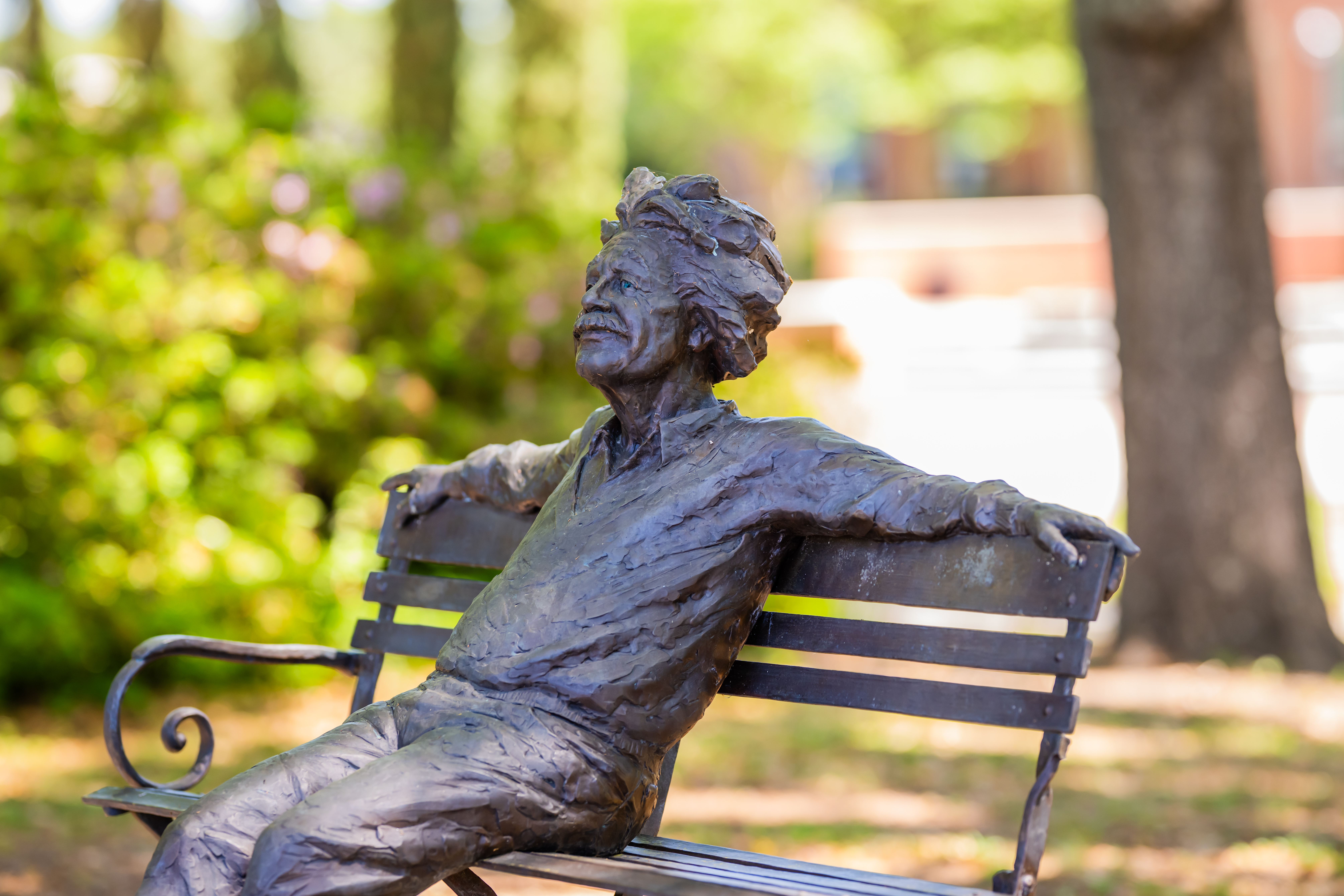 Einstein statue on campus.