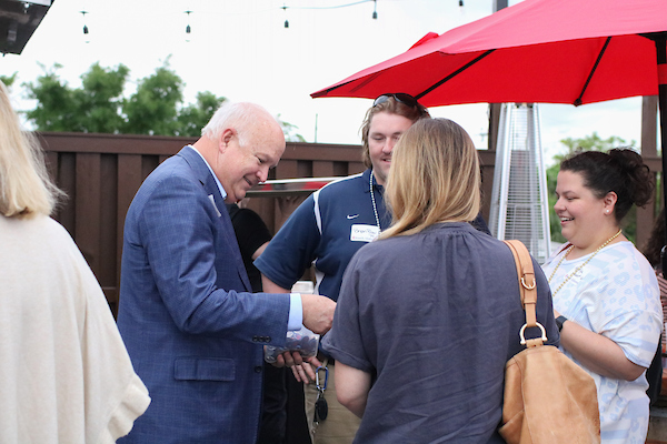 President Bonner speaking to alumni.