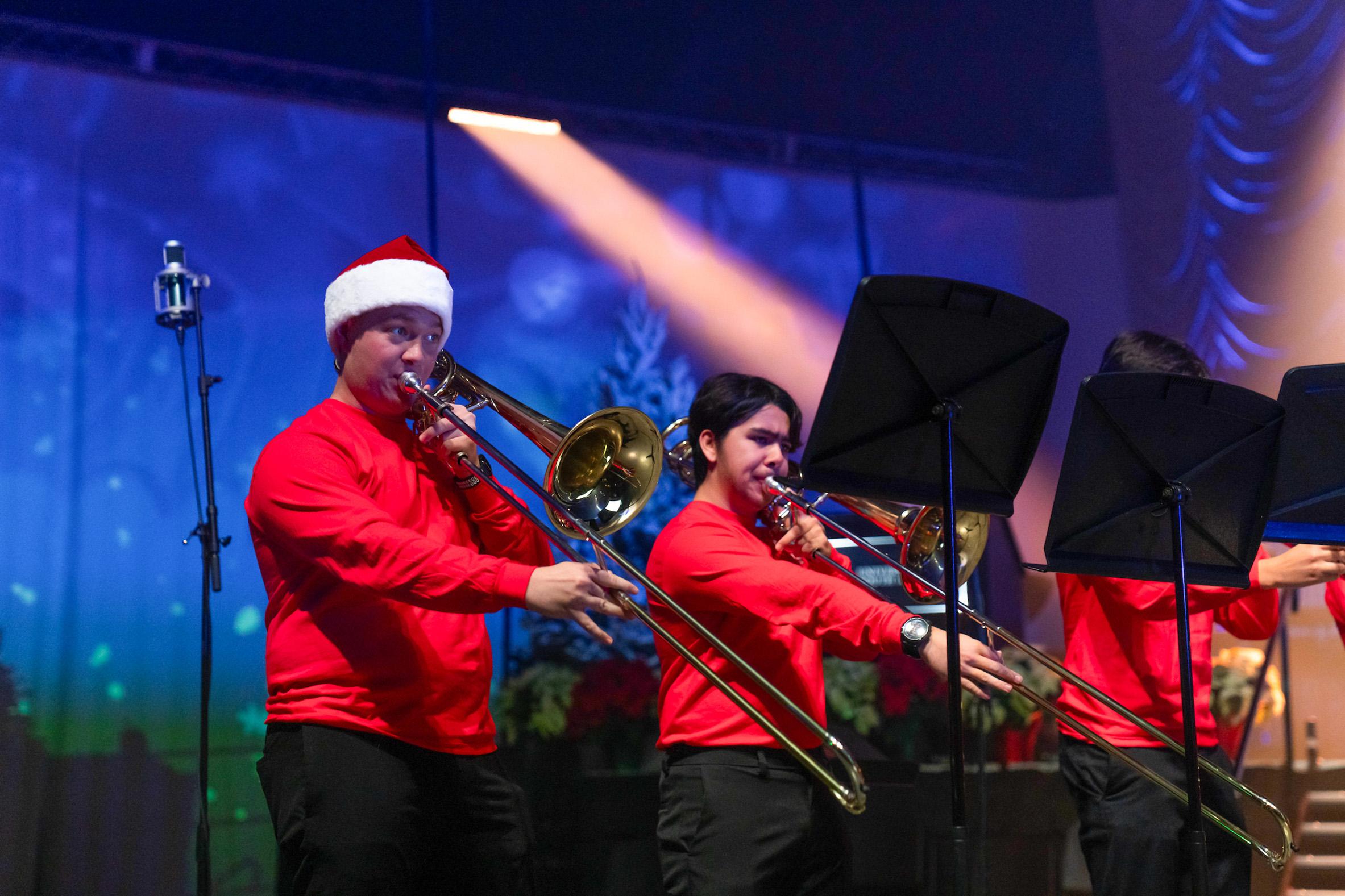 Horn group at concert.