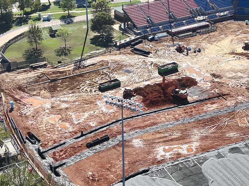 Construction site of Stanky Field.