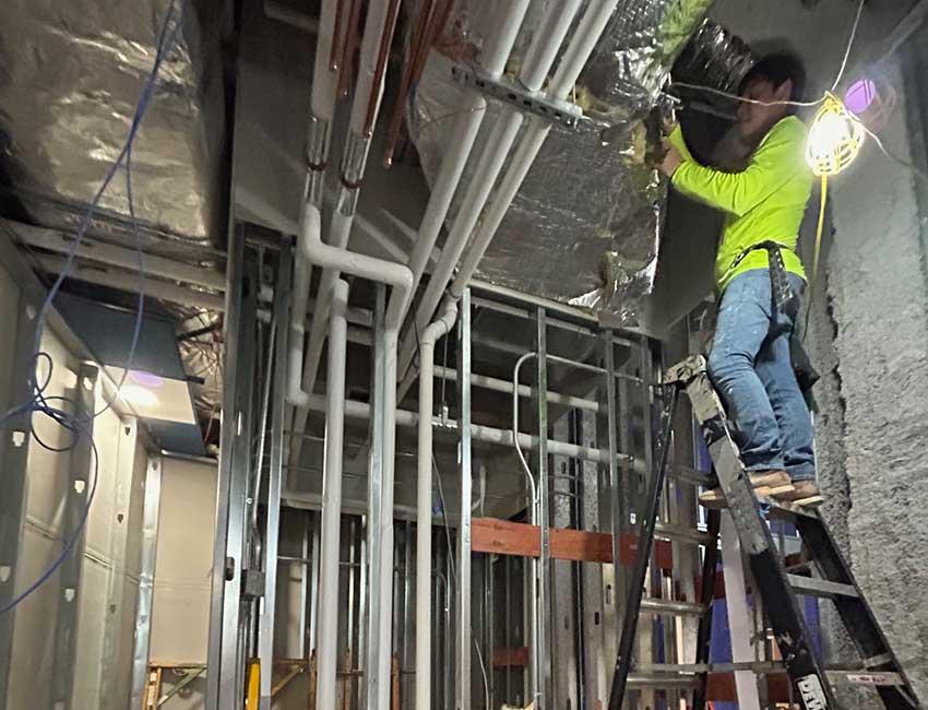 Image of the new MRI Room addition under construction at the Children's and Women's Hospital.