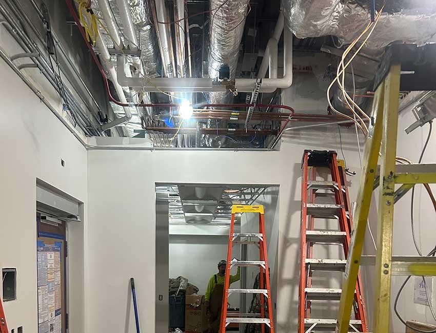 Image of the new MRI Room addition under construction at the Children's and Women's Hospital.