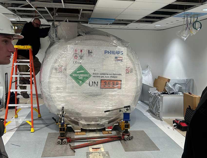 Image of the new MRI Room addition under construction at the Children's and Women's Hospital.