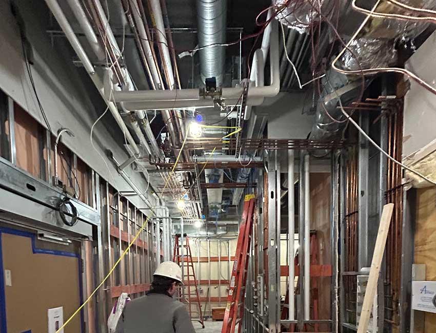 Image of the new MRI Room addition under construction at the Children's and Women's Hospital.