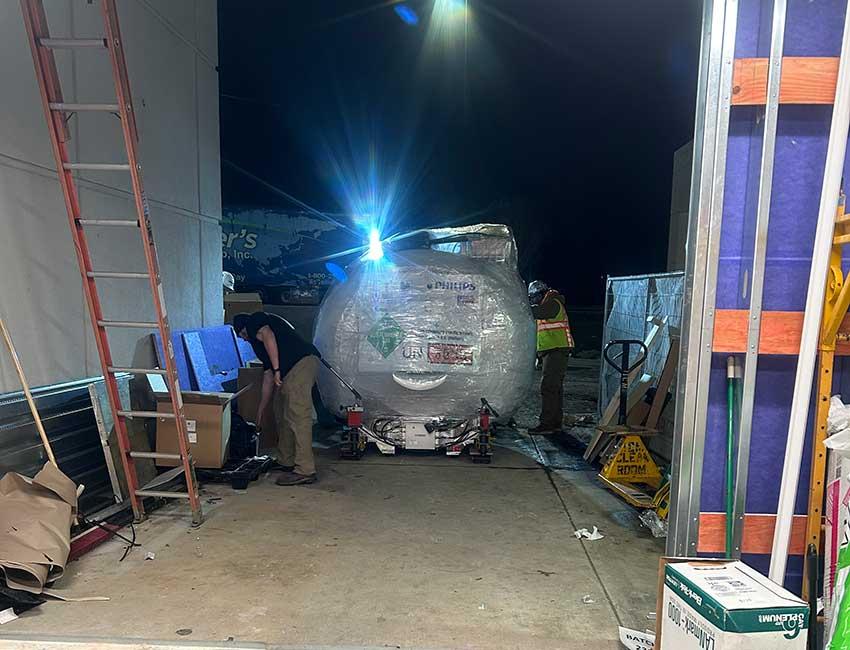 Image of the new MRI Room addition under construction at the Children's and Women's Hospital.