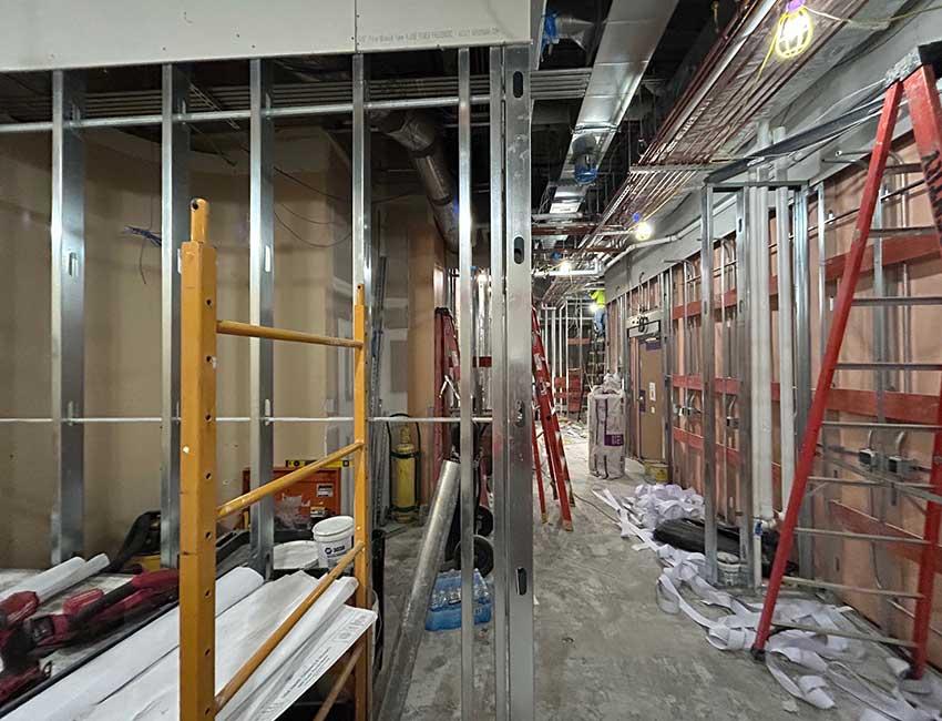 Image of the new MRI Room addition under construction at the Children's and Women's Hospital.