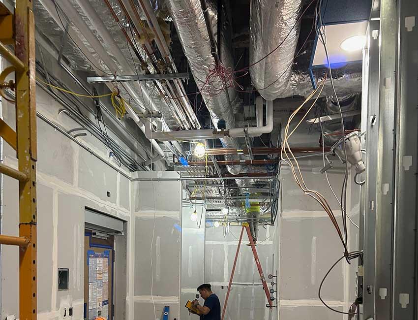 Image of the new MRI Room addition under construction at the Children's and Women's Hospital.