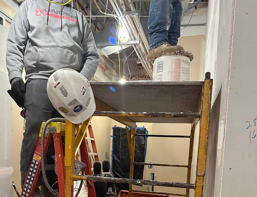 Image of the new MRI Room addition under construction at the Children's and Women's Hospital.