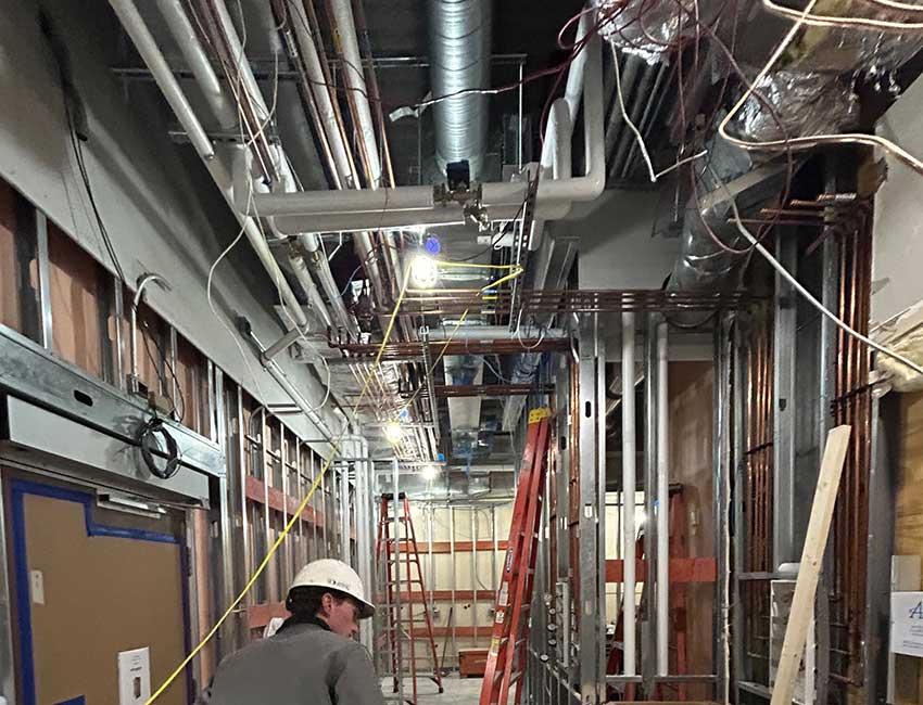 Image of the new MRI Room addition under construction at the Children's and Women's Hospital.