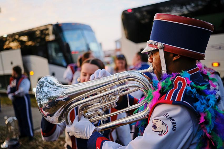 Jaguar Marching Band playing tuba