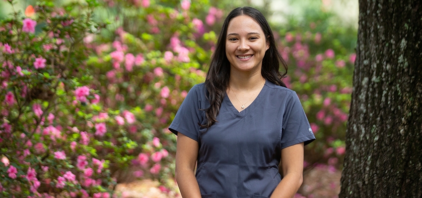 While growing up in Connecticut, Caitlin Hebert realized that she had a passion for communication disorders and language. After graduating with her bachelor’s in communication disorders, the COVID-19 pandemic changed her course of action to go into a doctoral program. Hebert instead began working as an interpreter in schools for children who are deaf. After this, she realized that working with children is where her heart lies. 