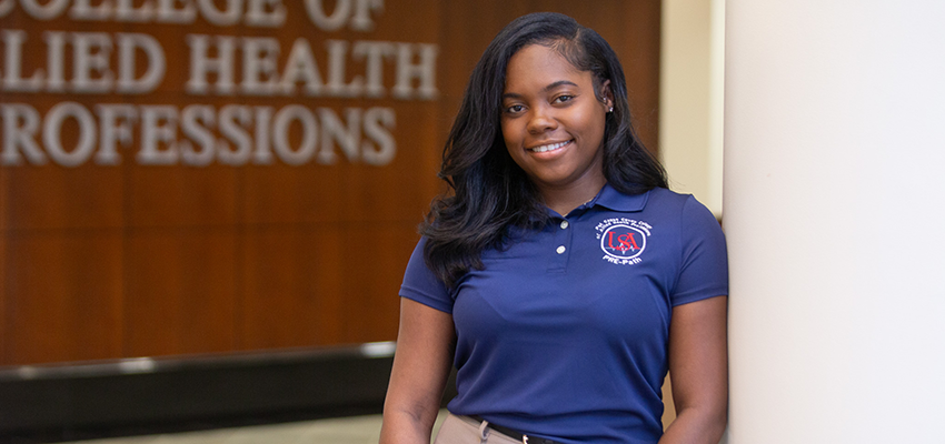 While pursuing an undergraduate degree in biology, Gina Taylor quickly found an interest in healthcare. Now, as a graduate student in the Primary Care Excellence Path program at the University of South Alabama, she is one step closer to her dream of becoming a physician.