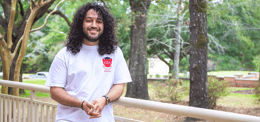 Israel Valenzuela started at the University of South Alabama with a passion for music and wanting to help others. Moving from New Mexico to Ocean Springs, Mississippi, he picked South with his family’s distance in mind. 