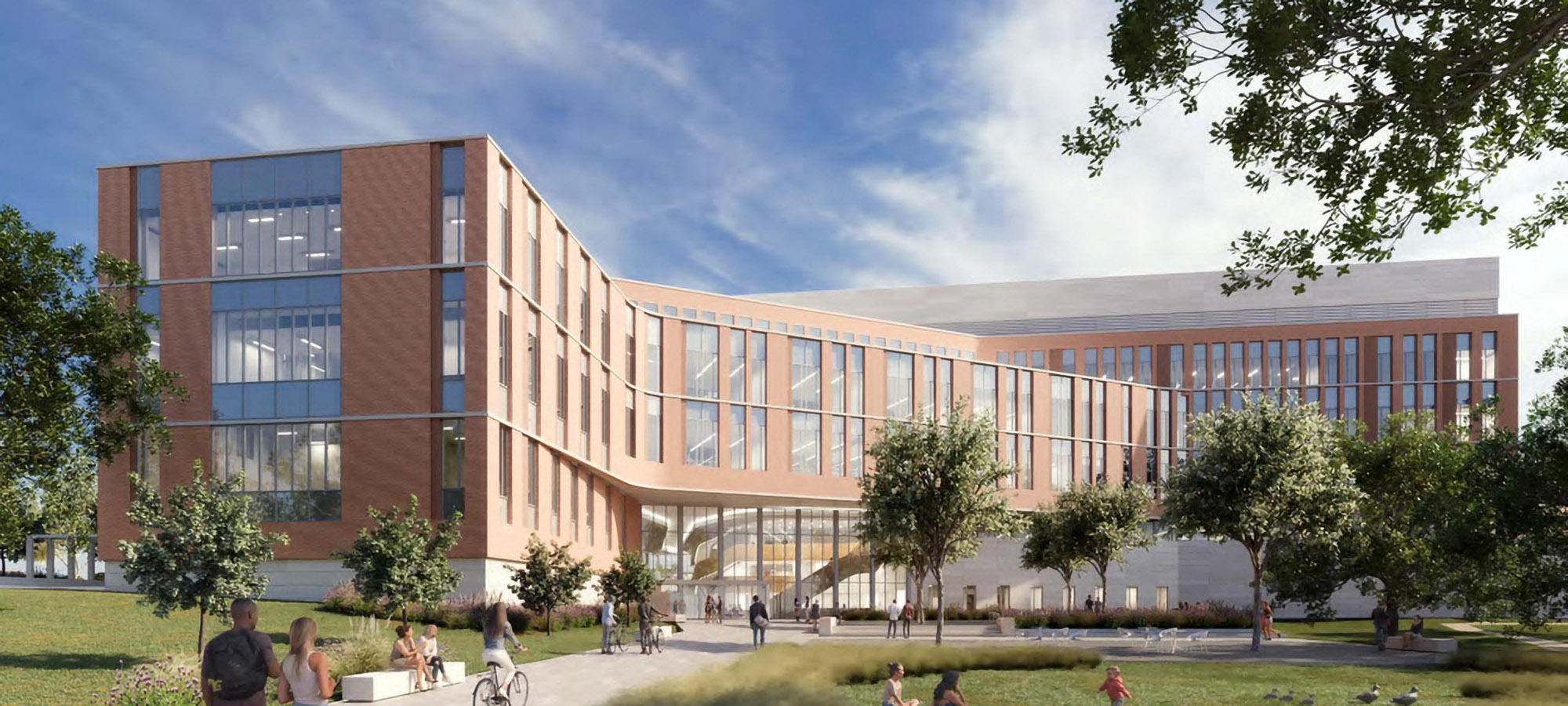 Rendering of the exterior of the new building for the Whiddon College of Medicine