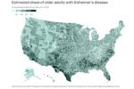 Map depicting data of older adults with Alzheimer's disease
