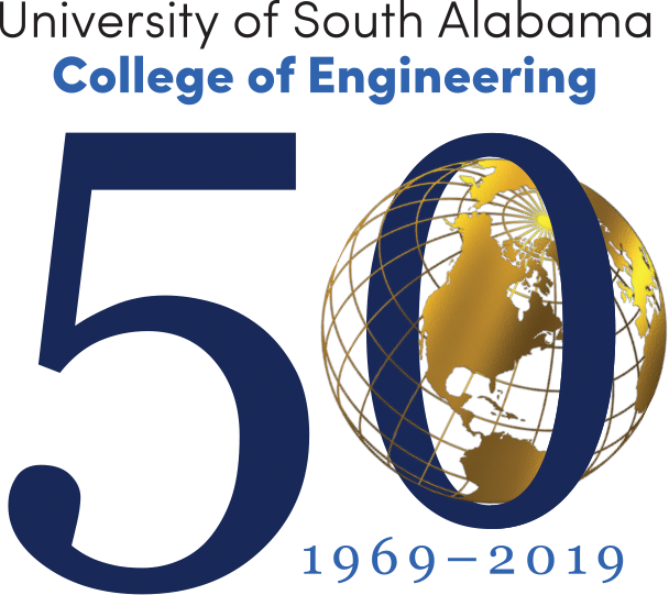 USA College of Engineering 50th Anniversary logo