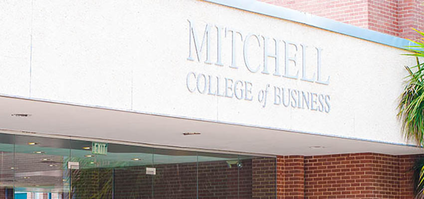 Mitchell College of Business front entrance