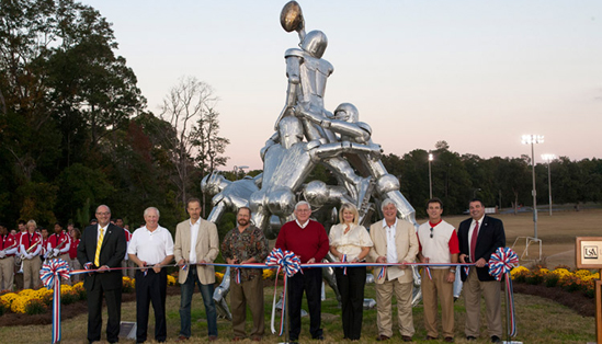 "Gridiron" Sculpture Dedicated at Football Field House