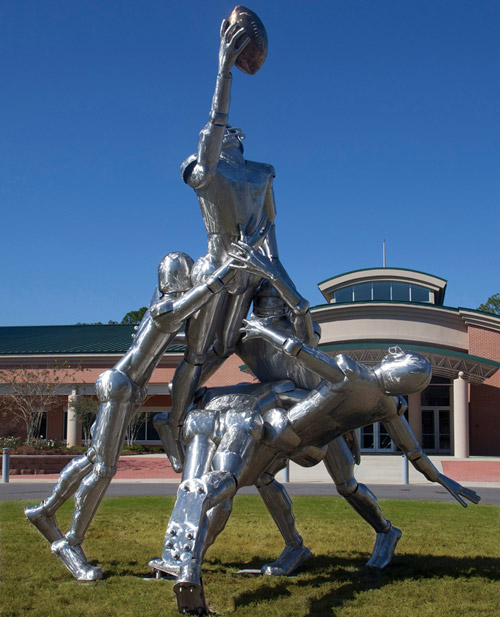 "Gridiron" Sculpture Dedicated at Football Field House