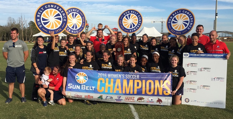Following their Sun Belt title victory with two second half goals, the Jags will enter the NCAA Tournament with a 15-5-1 overall record.