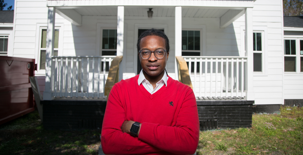 Terrance Smith stands in front of a house on Virginia Street that's being renovated through the work of the Mobile Innovation Team, a project funded by Bloomberg Philanthropies. The home at one point was used by Mobile's Pollman family as a kitchen for their bakery before they opened the nearby Pollman's Bake Shop, said Smith, the innovation team director and a University of South Alabama graduate. 