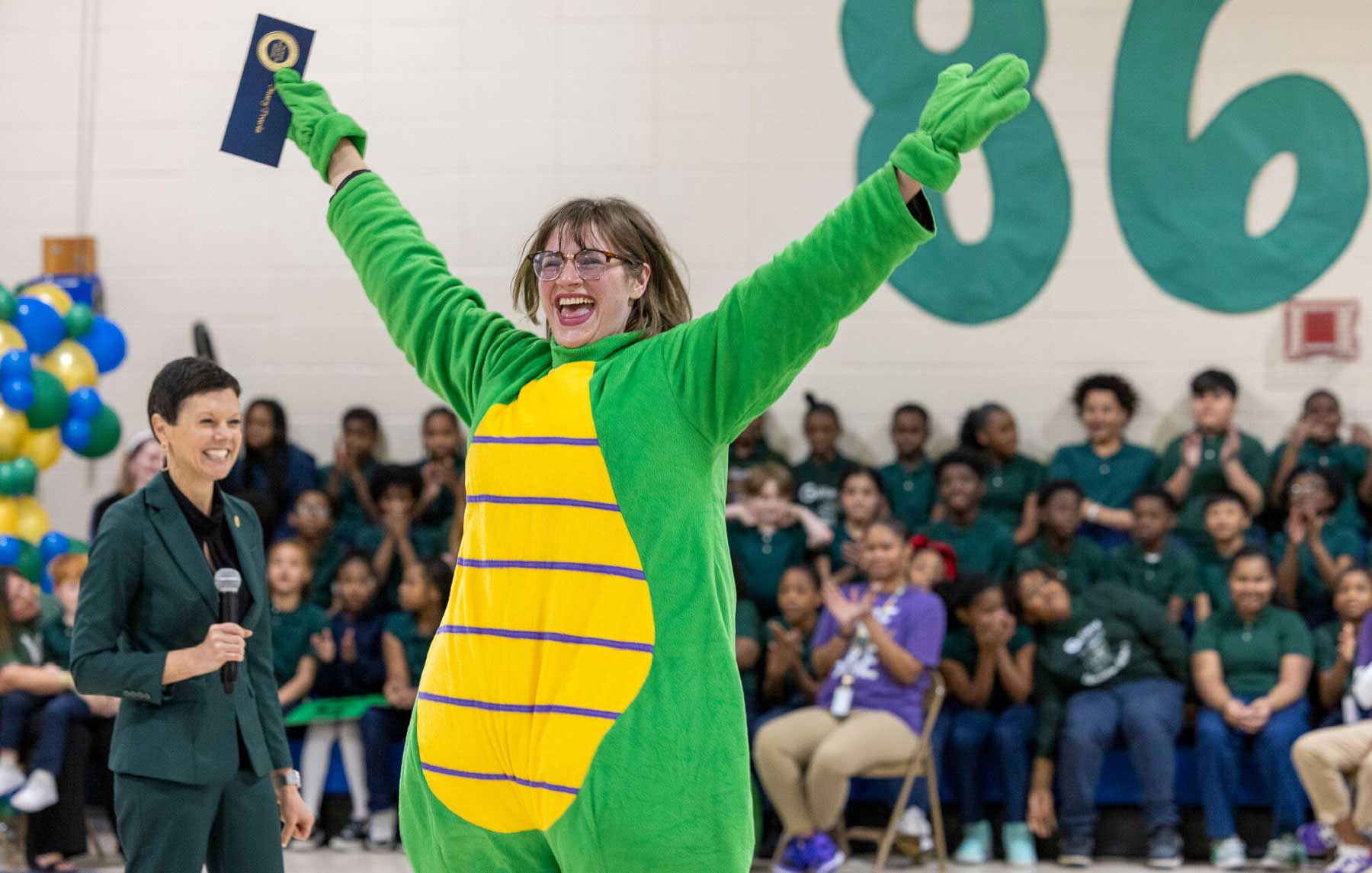 Mary Travis, a University of South Alabama graduate in the College of Education and Professional Studies, was surprised this week with a 2024-25 Milken Educator Award. 