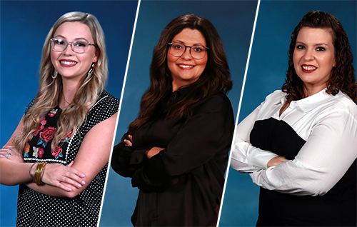 Mobile County Public School System's 2025 Teachers of the Year are University of South Alabama graduates. From left to right, Krissy Brown, Gilliard Elementary School, Roseann Byrd, Citronelle High School and Justine Wilson, Grand Bay Middle School are this year's honorees.