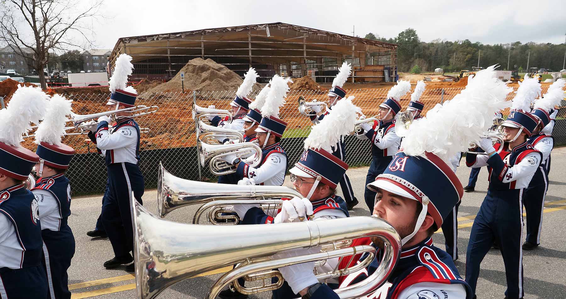 USA Jaguar Marching Band drum majors Rivers Lewis and Shannon Kille